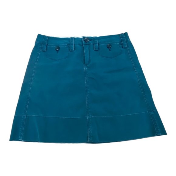 Anthropologie Dresses & Skirts - Anthropologie Paperboy Dark Teal Turquoise Skirt 4 Cotton Stretch
